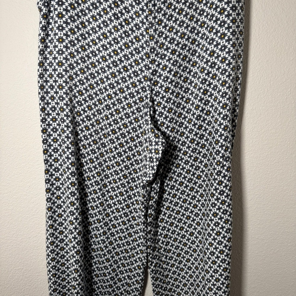 Maeve Anthropologie Callan Wide Leg Pants Geometric Tile Print Blue White 14 - Picture 13 of 16